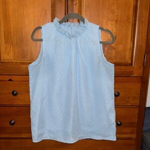 Light Blue Sleeveless Women's Top